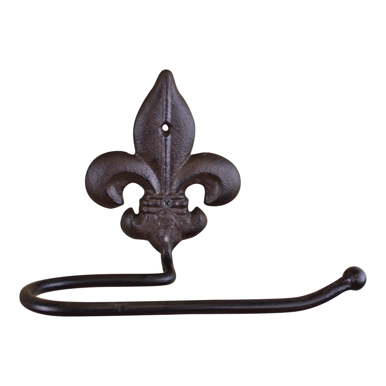 View Cast Iron Rustic Toilet Roll Holder Fleur de Lis information