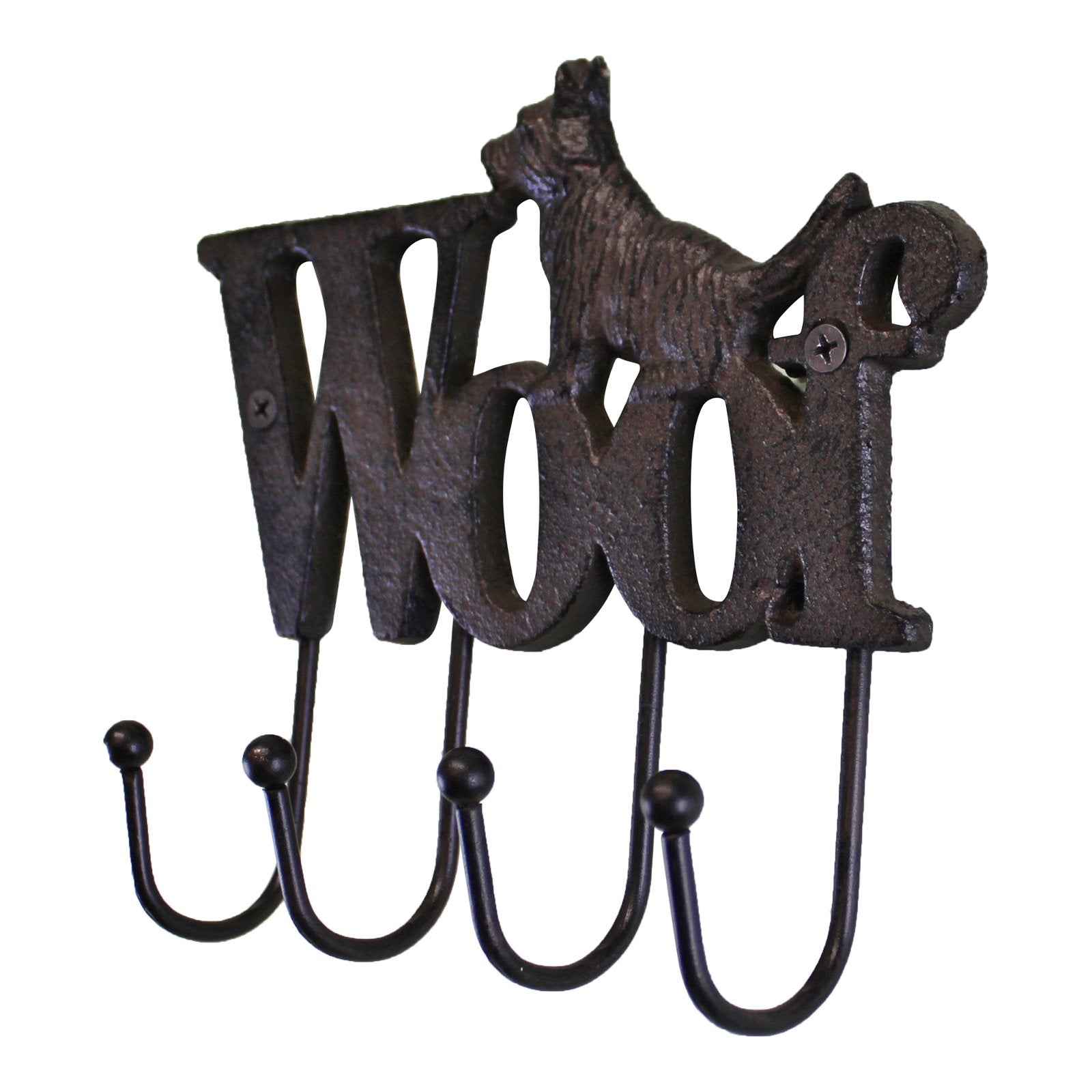 View Rustic Cast Iron Wall Hooks Dog Design With 4 Hooks information