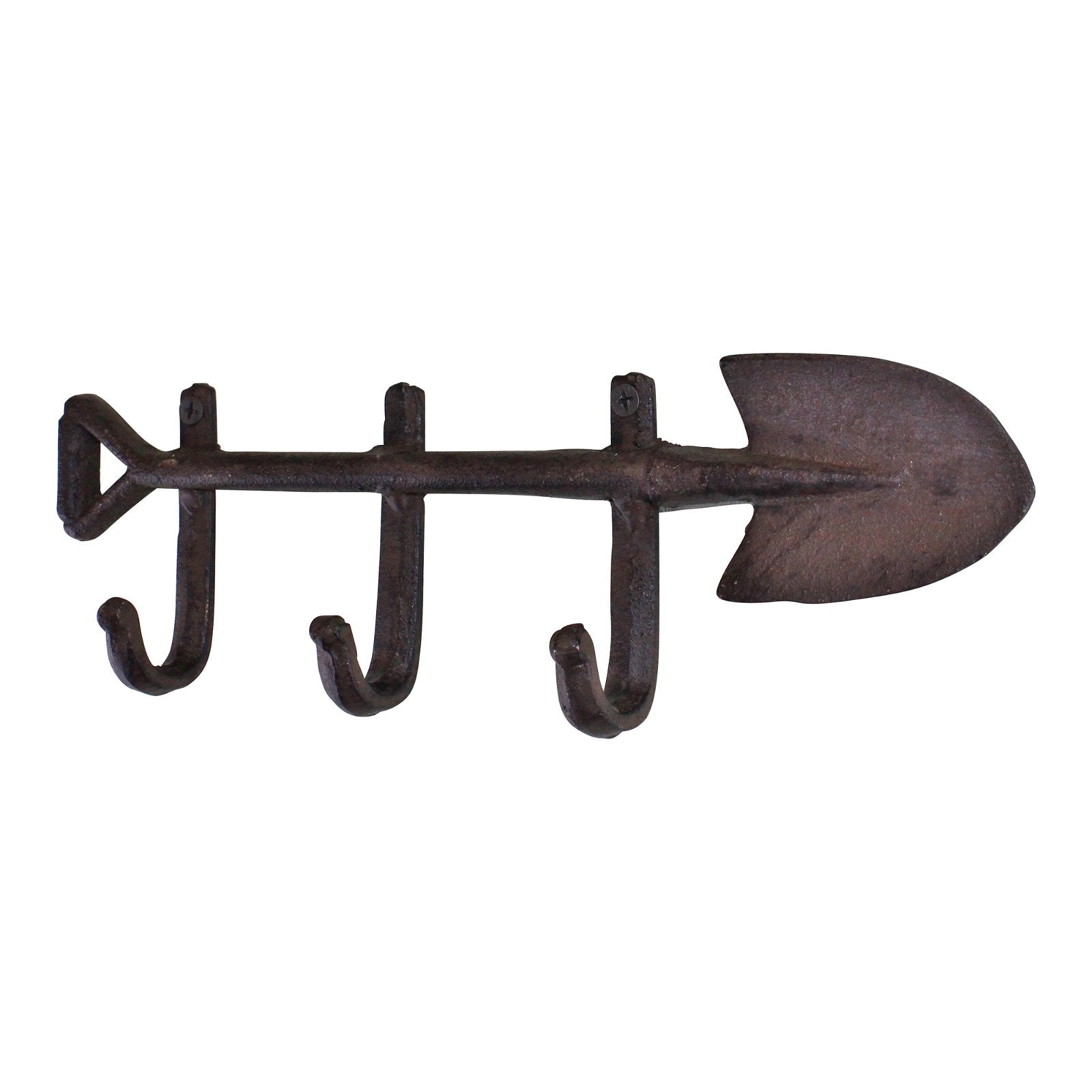 View Rustic Cast Iron Wall Hooks Garden Spade Design With 3 Hooks information