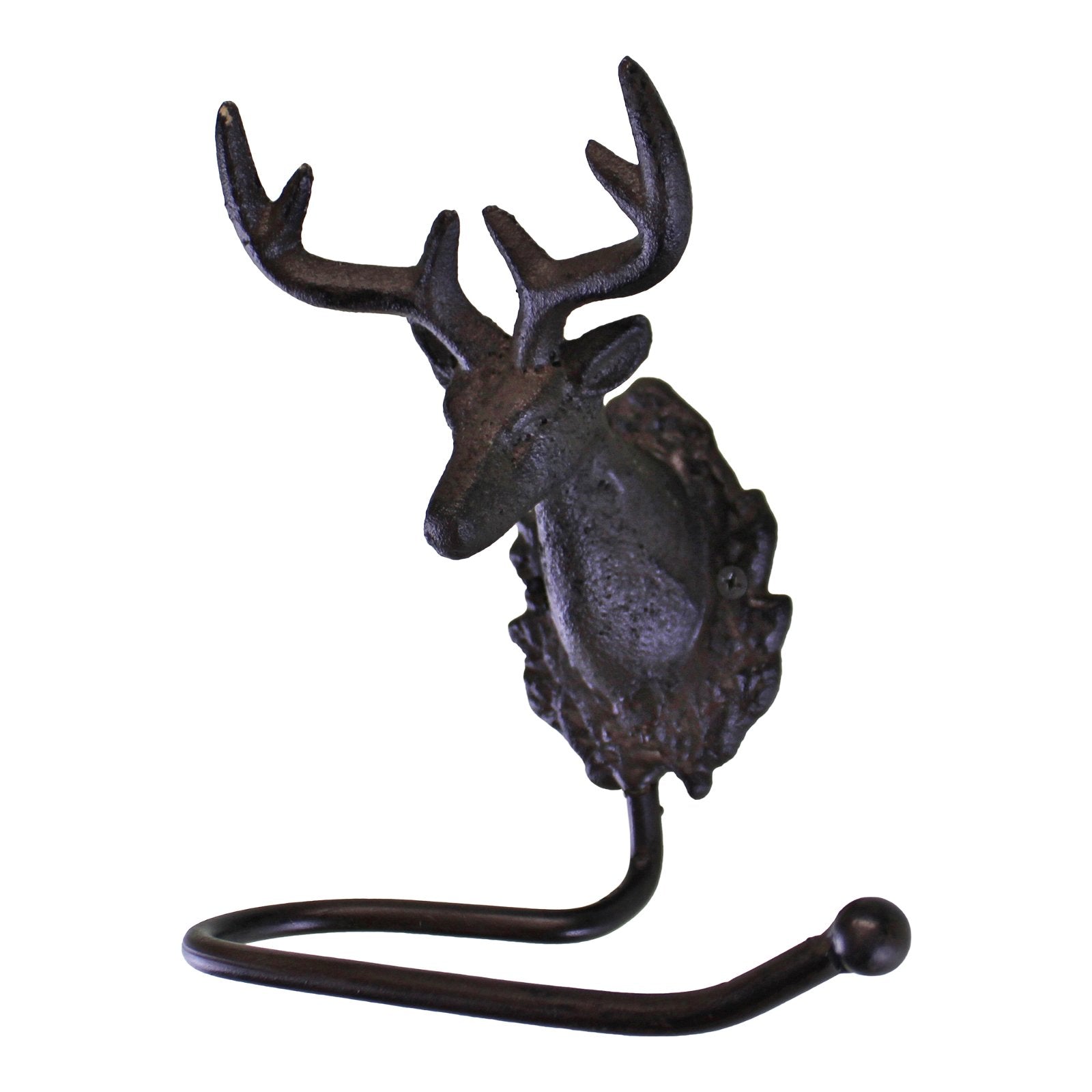 View Cast Iron Rustic Toilet Roll Holder Stag Head Design information