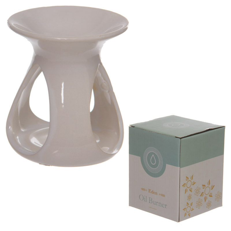 View Simple Abstract High Gloss White Ceramic Oil and Wax Burner information