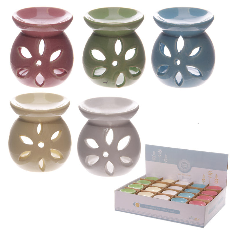 View Simple Coloured Cut Out Design Ceramic Oil Burner information