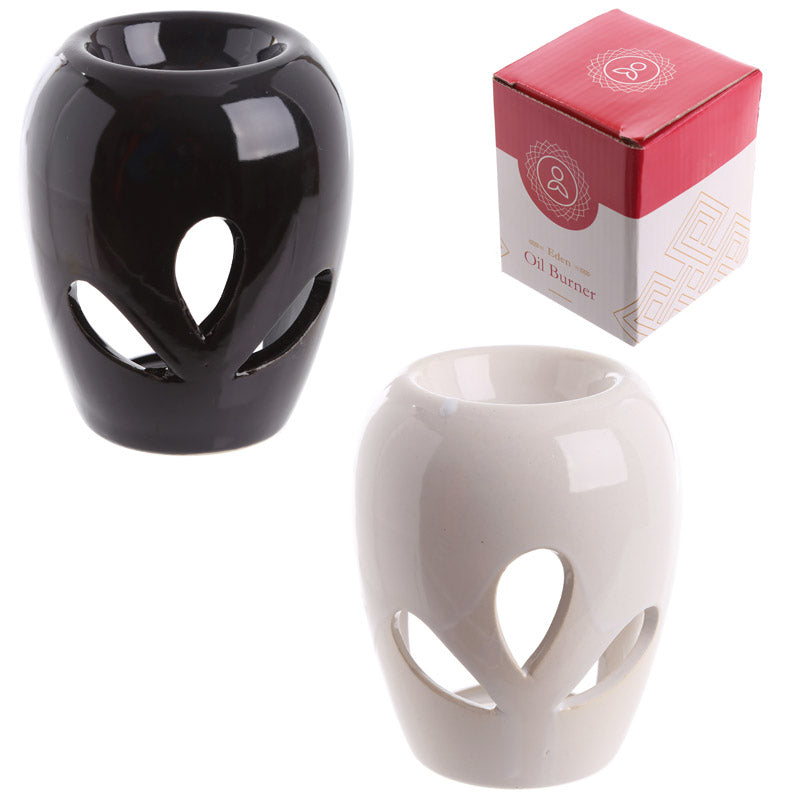 View Simple Black High Gloss Bulb Shaped Ceramic Oil Burner information