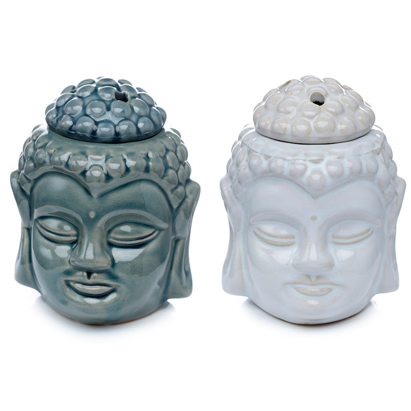 View Ceramic Buddha Head Design Crackle Glazed Oil Burner information
