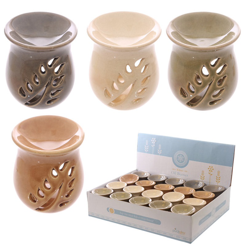 View Ceramic Crackled Glaze Leaf Cut Out Oil Burner information