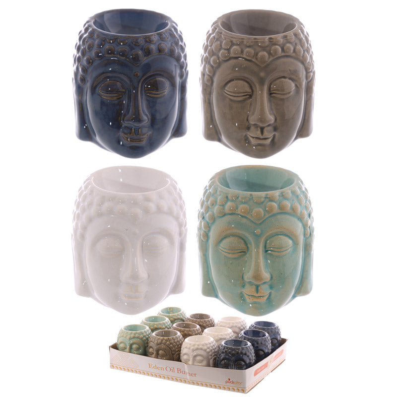 View Ceramic Crackled Glaze Buddha Head Oil Burner information