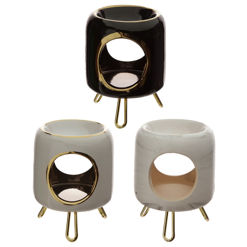 View Ceramic Eden Oil Burner with Gold Feet information