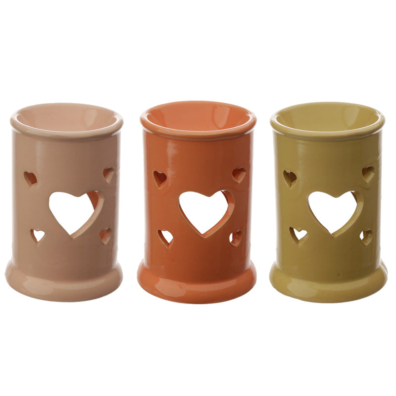 View Tall Ceramic Eden Oil and Wax Burner with Heart Cutout information