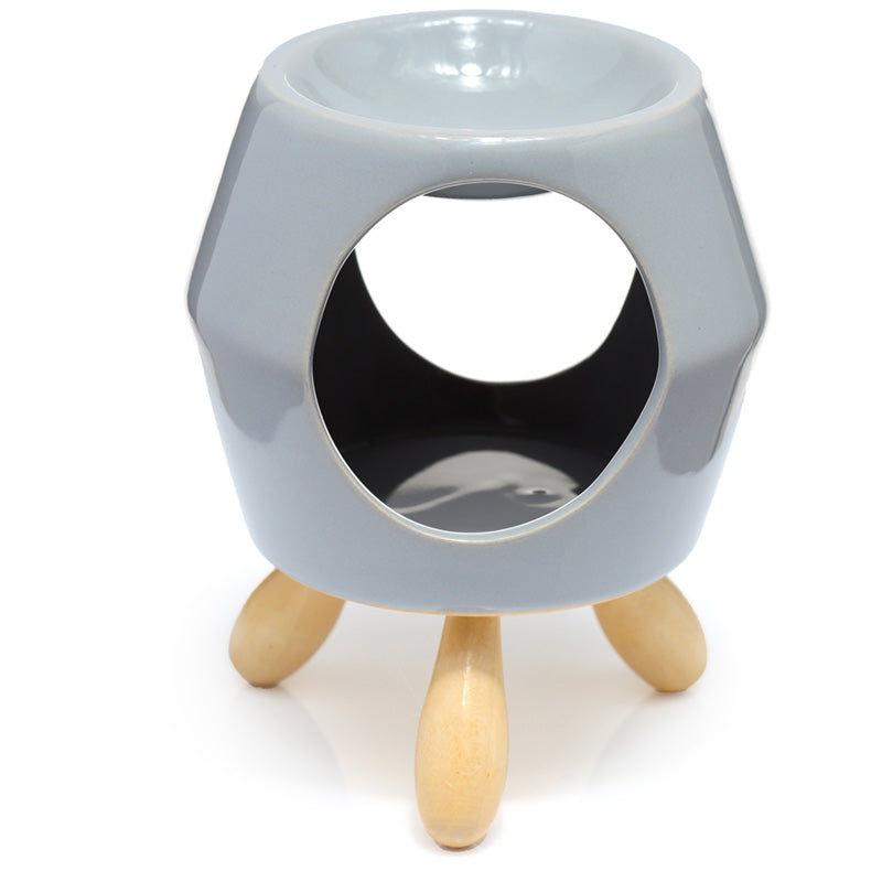 View Ceramic Grey Abstract Eden Oil Burner with Feet information