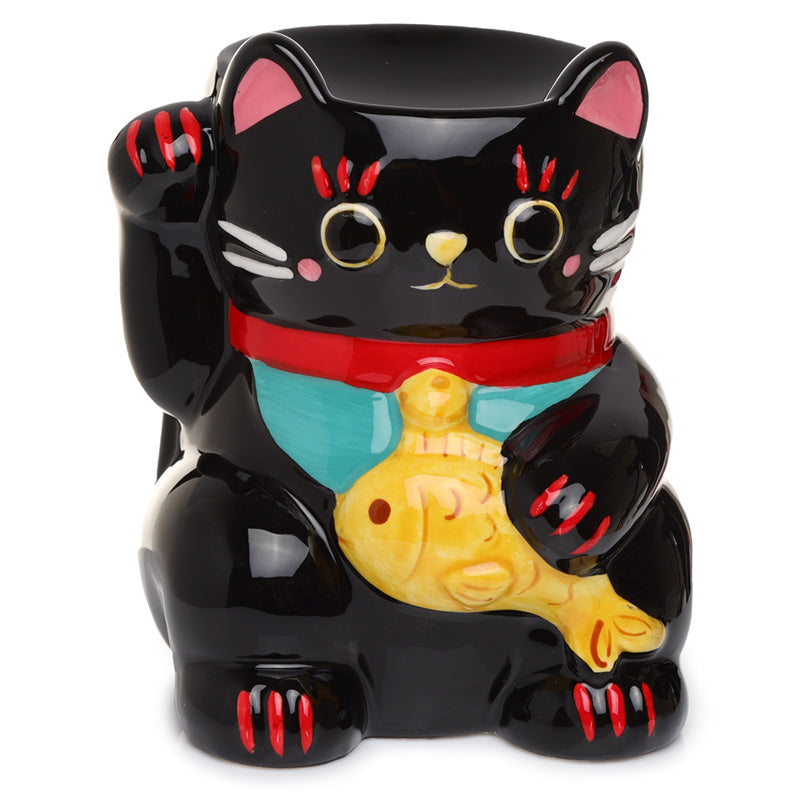 View Ceramic Black Maneki Neko Lucky Cat Oil Burner information
