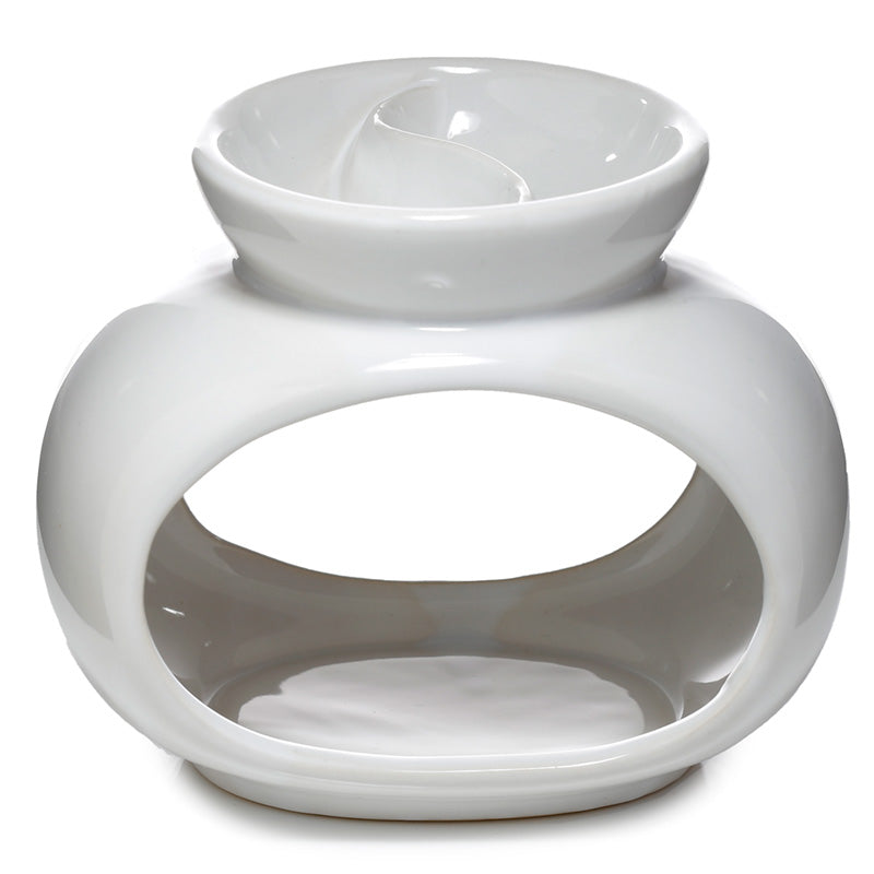 View Ceramic Oval Double Dish and Tea Light Oil and Wax Burner White information