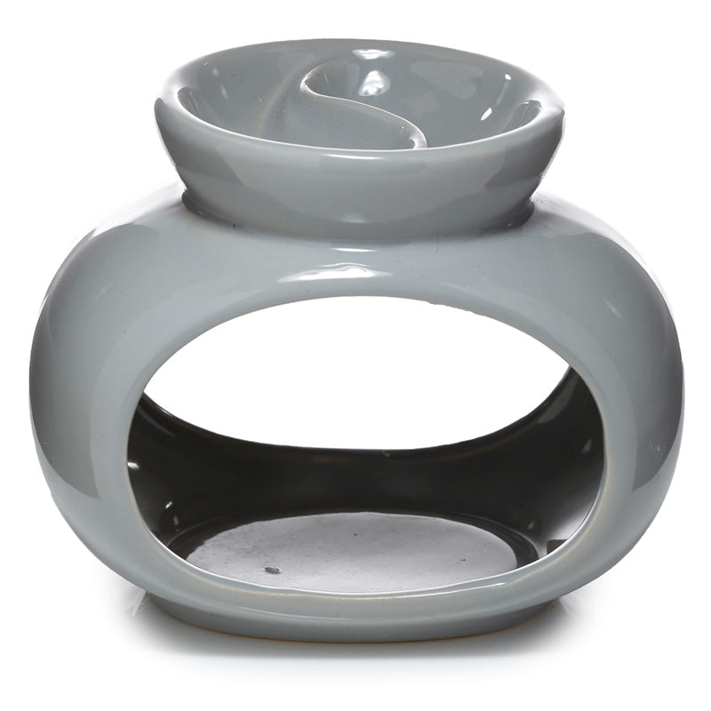View Ceramic Oval Double Dish and Tea Light Oil and Wax Burner Grey information