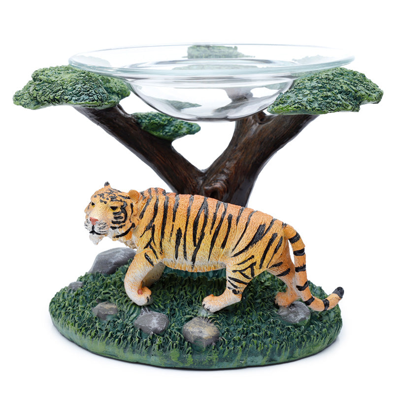 View Tiger with Tree Resin Oil and Wax Burner with Glass Dish information
