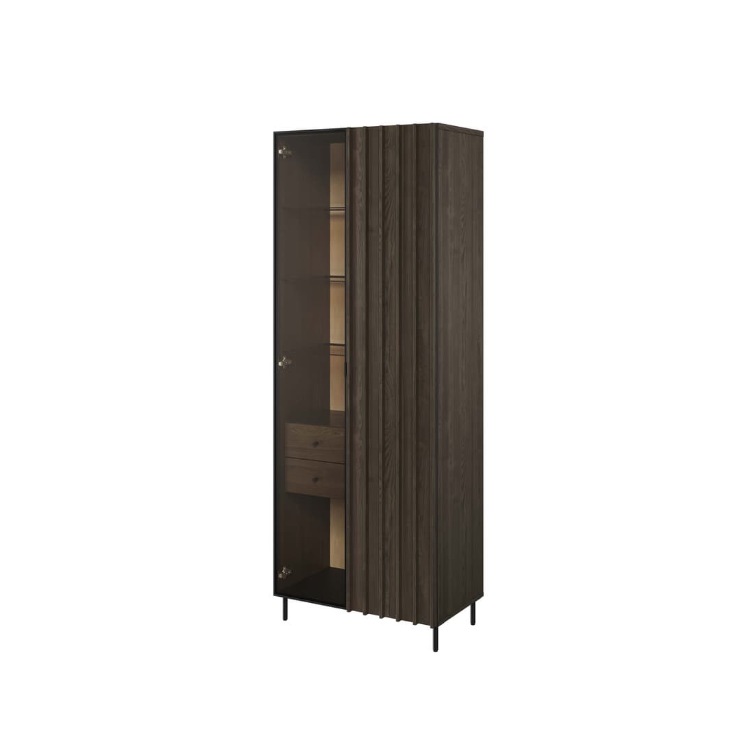 View Piemonte PE02 Tall Display Cabinet 73cm information