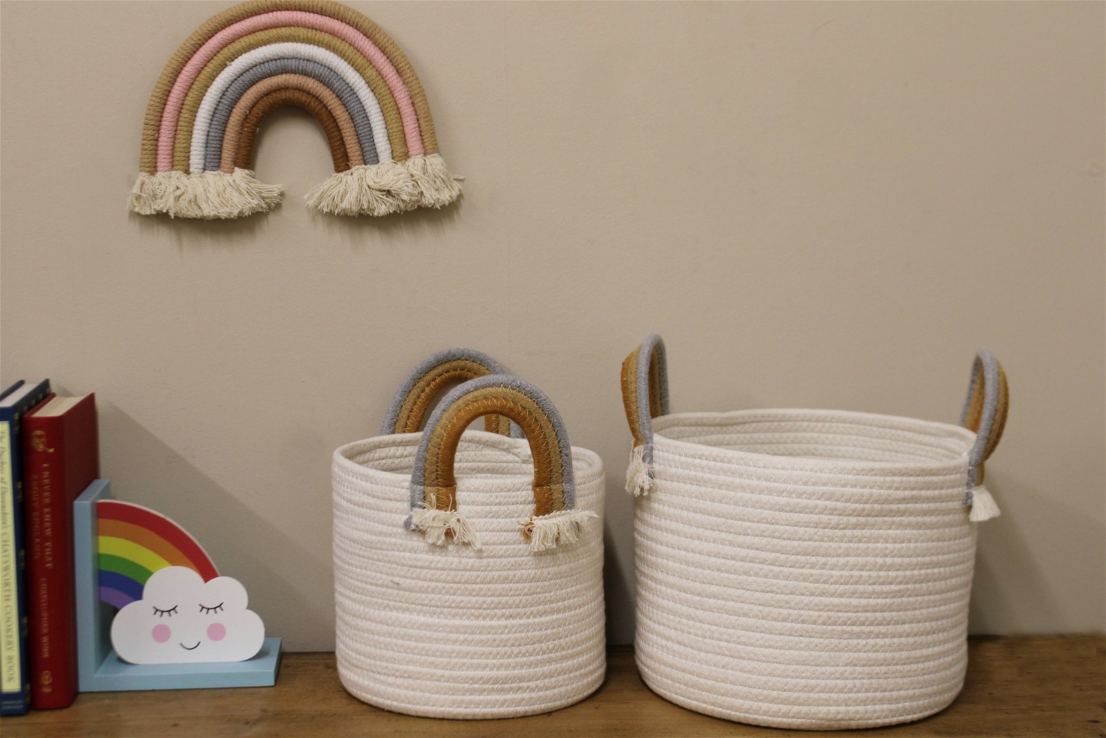 View Pair of Rainbow Handled Baskets information