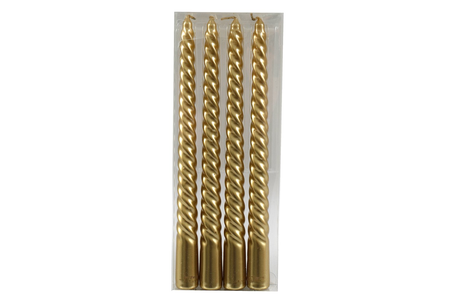View Set of Four Gold Twist Taper Candles information