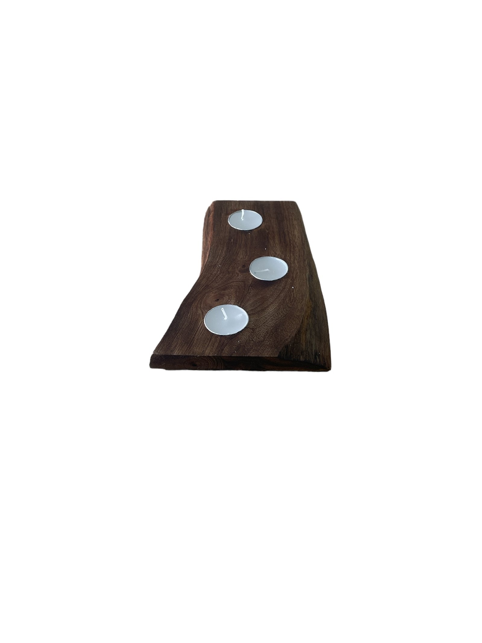 View Short Mango Wood 3 Tea Light Holder 25cm information