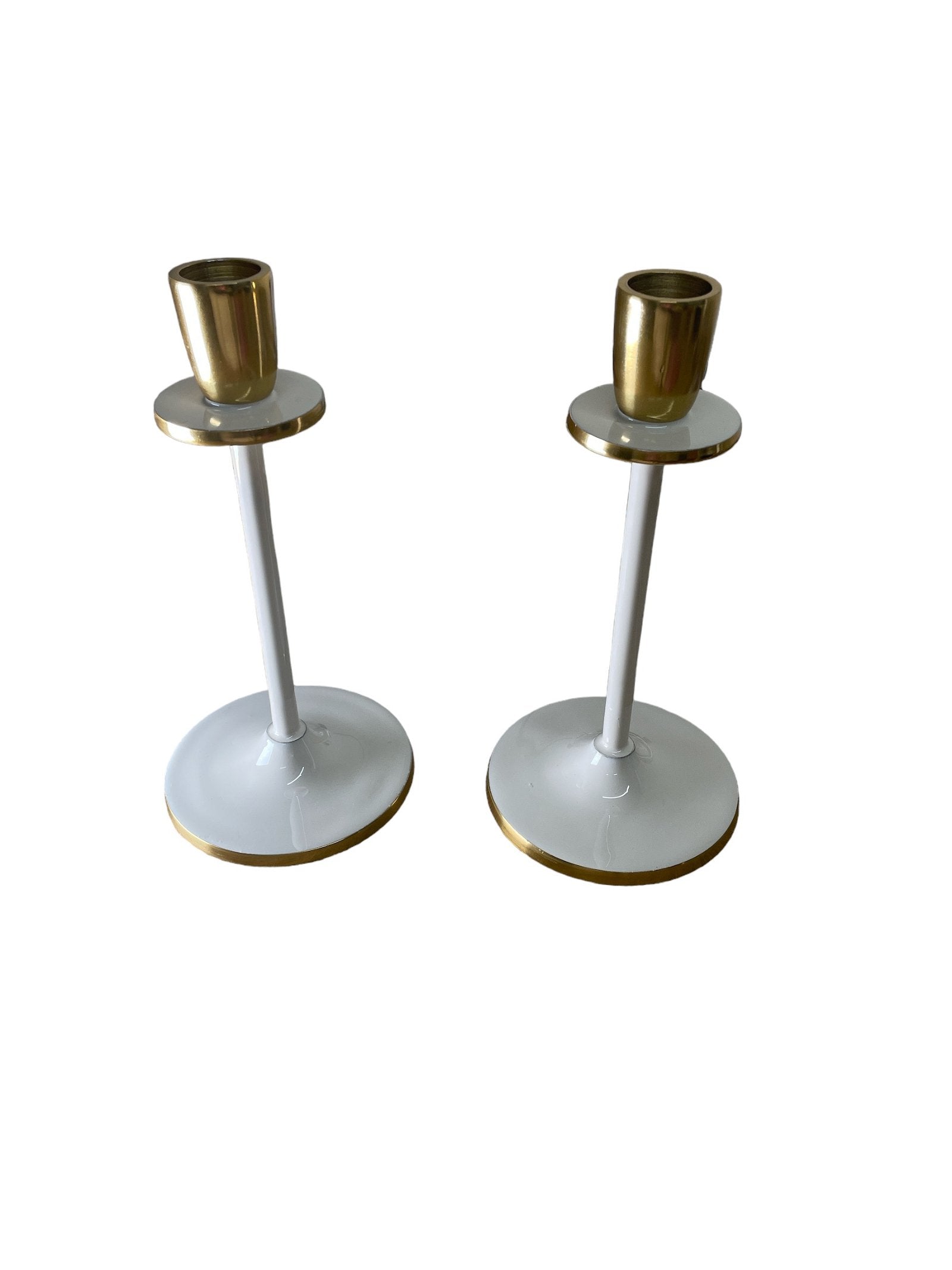 View Glossy White Irina Candlestick Set of 2 20cm information