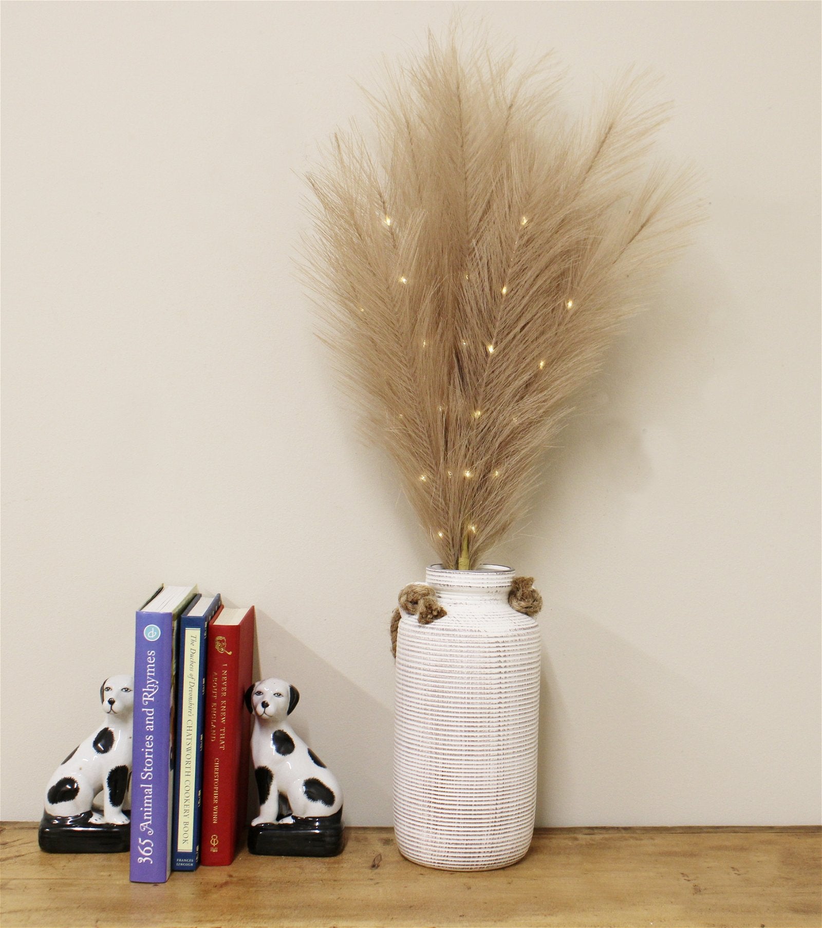 View Set of Five Brown Led Pampas Grass Stems information