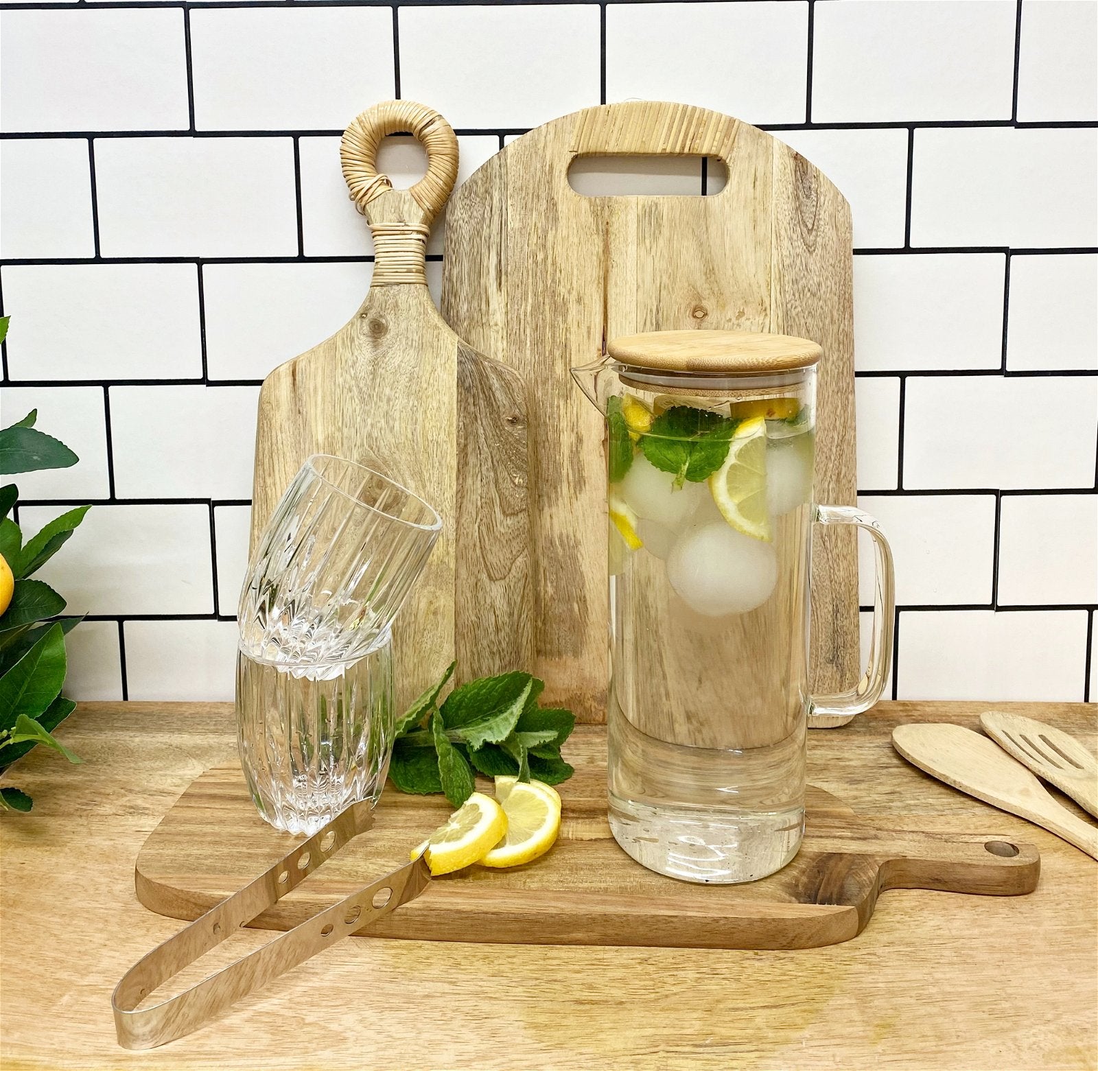 View Glass Jug With Bamboo Lid information