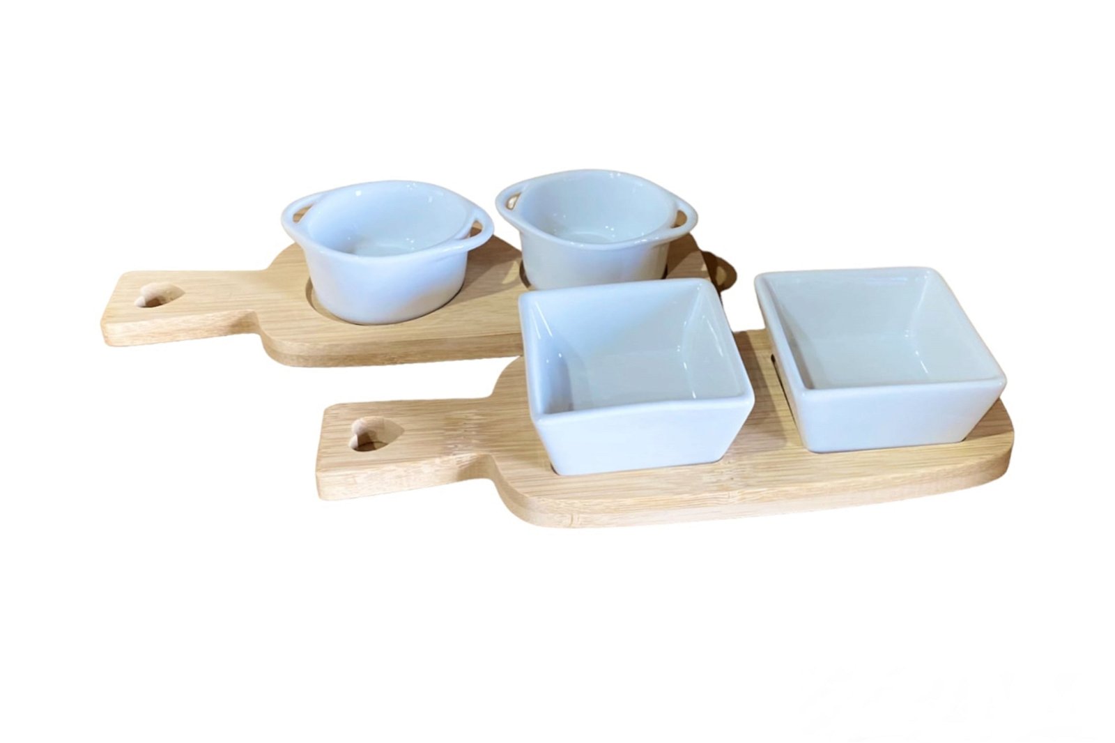 View Dip Dishes On Bamboo Tray information