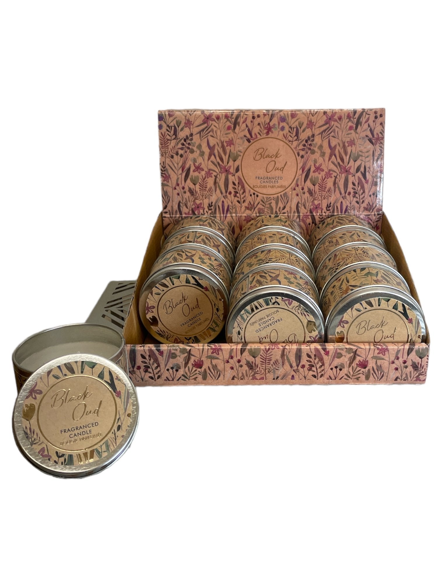 View Scented Leaf Tin Candle Pack of 12 information