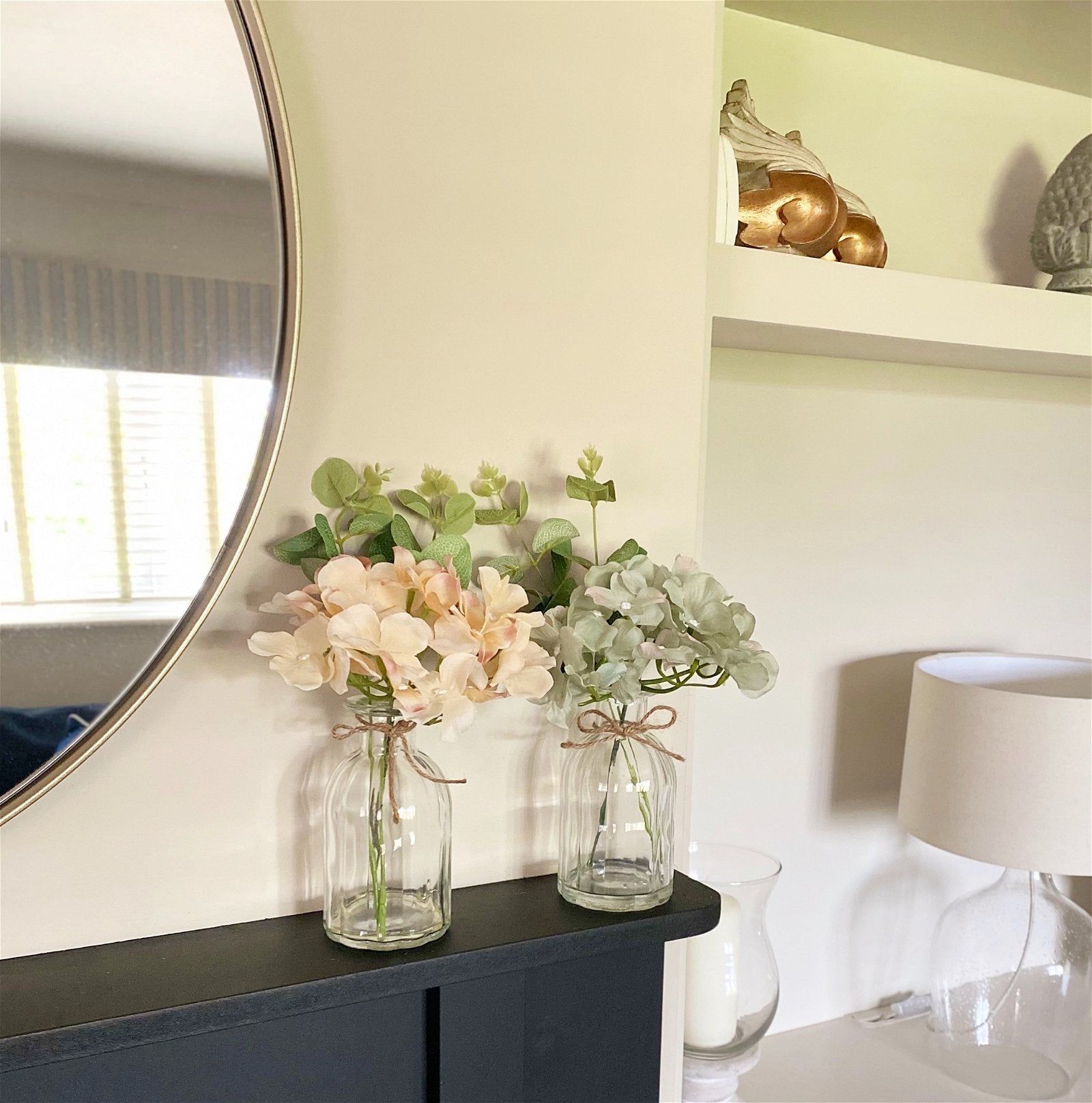 View Set of Two Hydrangea in Glass Vases information