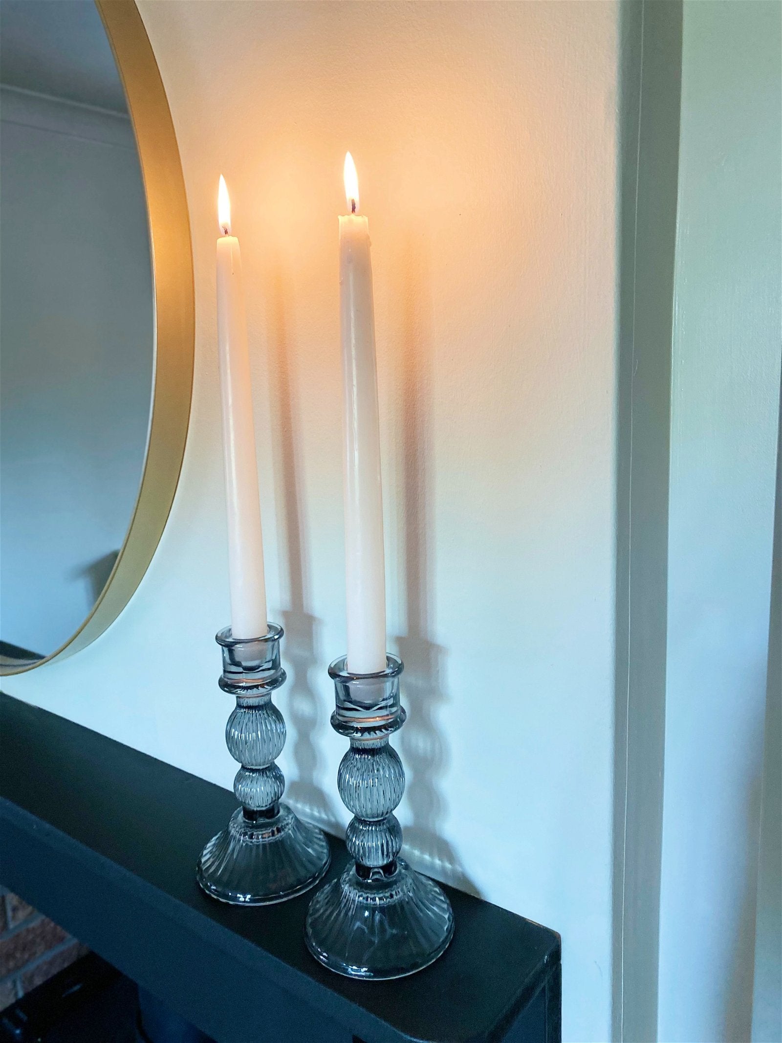 View Glass Taper Candle Holder Black information