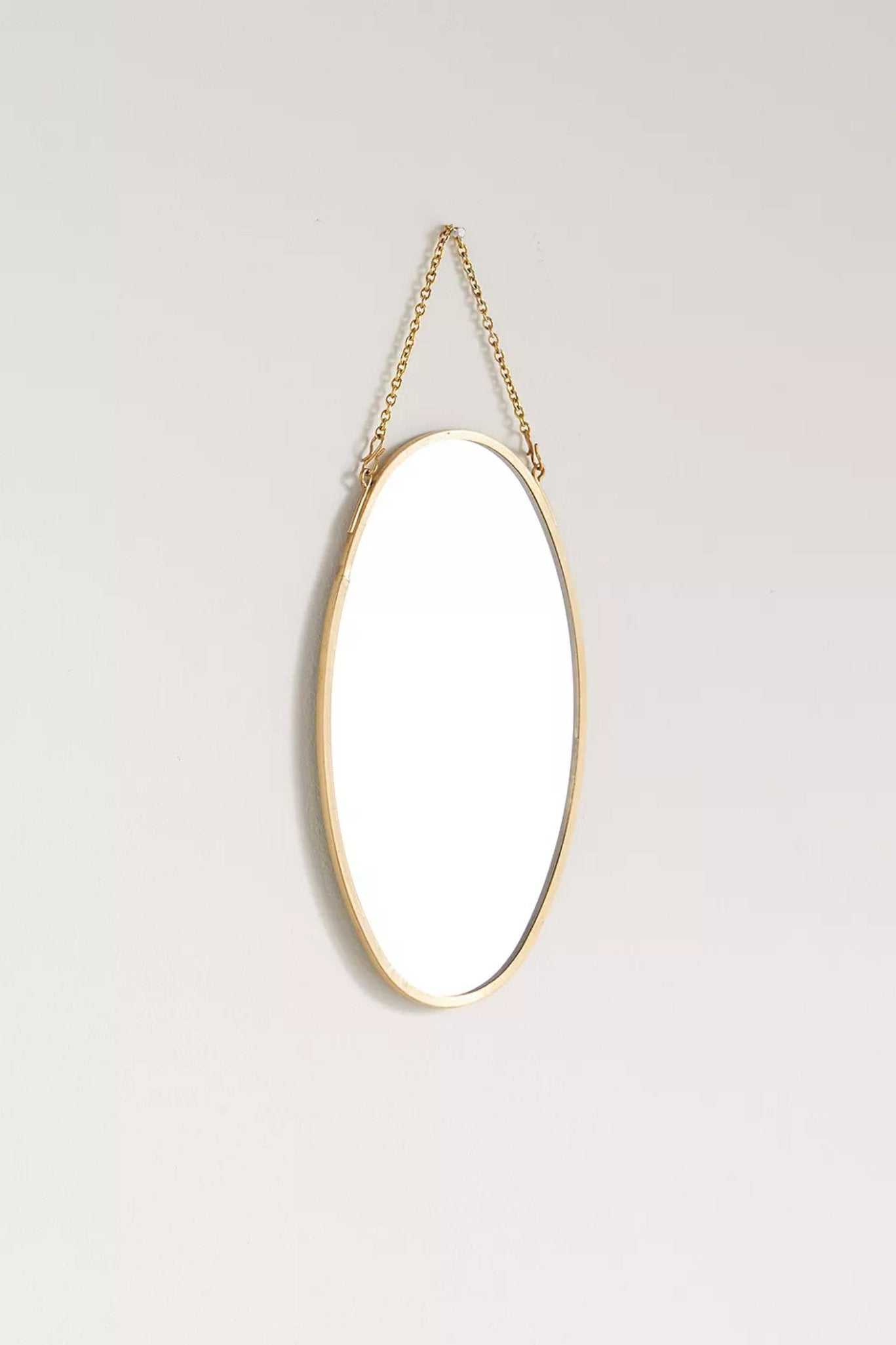 View Gold Hanging Oval Mirror information