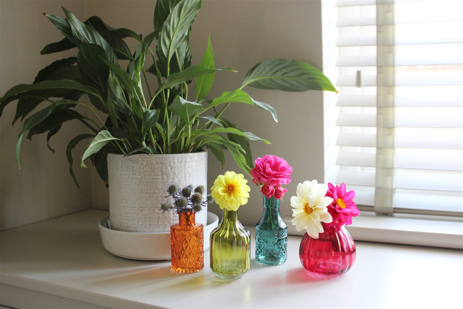 View Set of Four Boho Posy Vase Bottles information