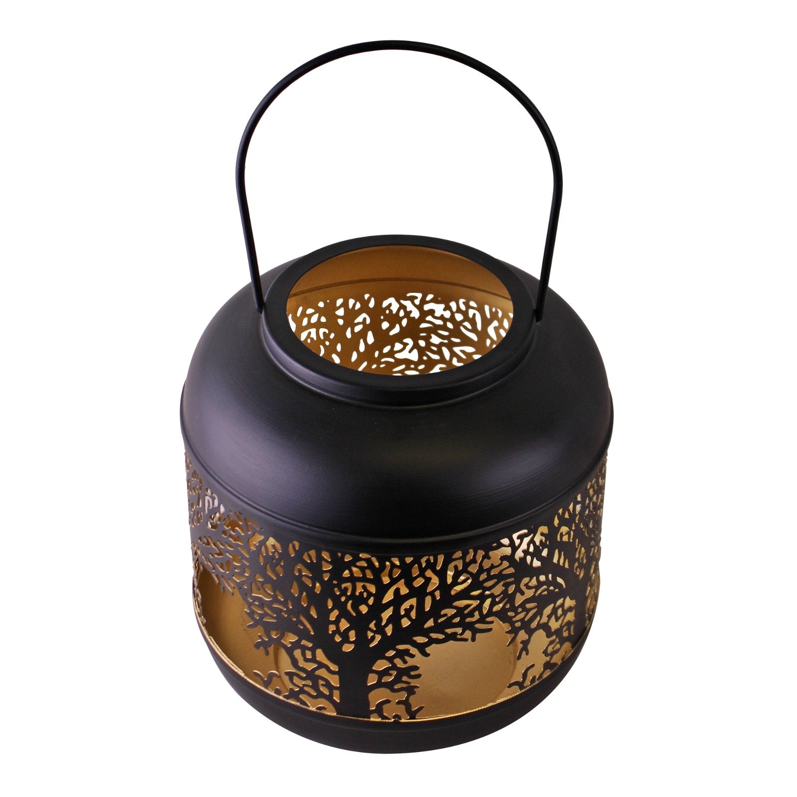 View Large Tree Of Life Cutout Design Black Candle Lantern information