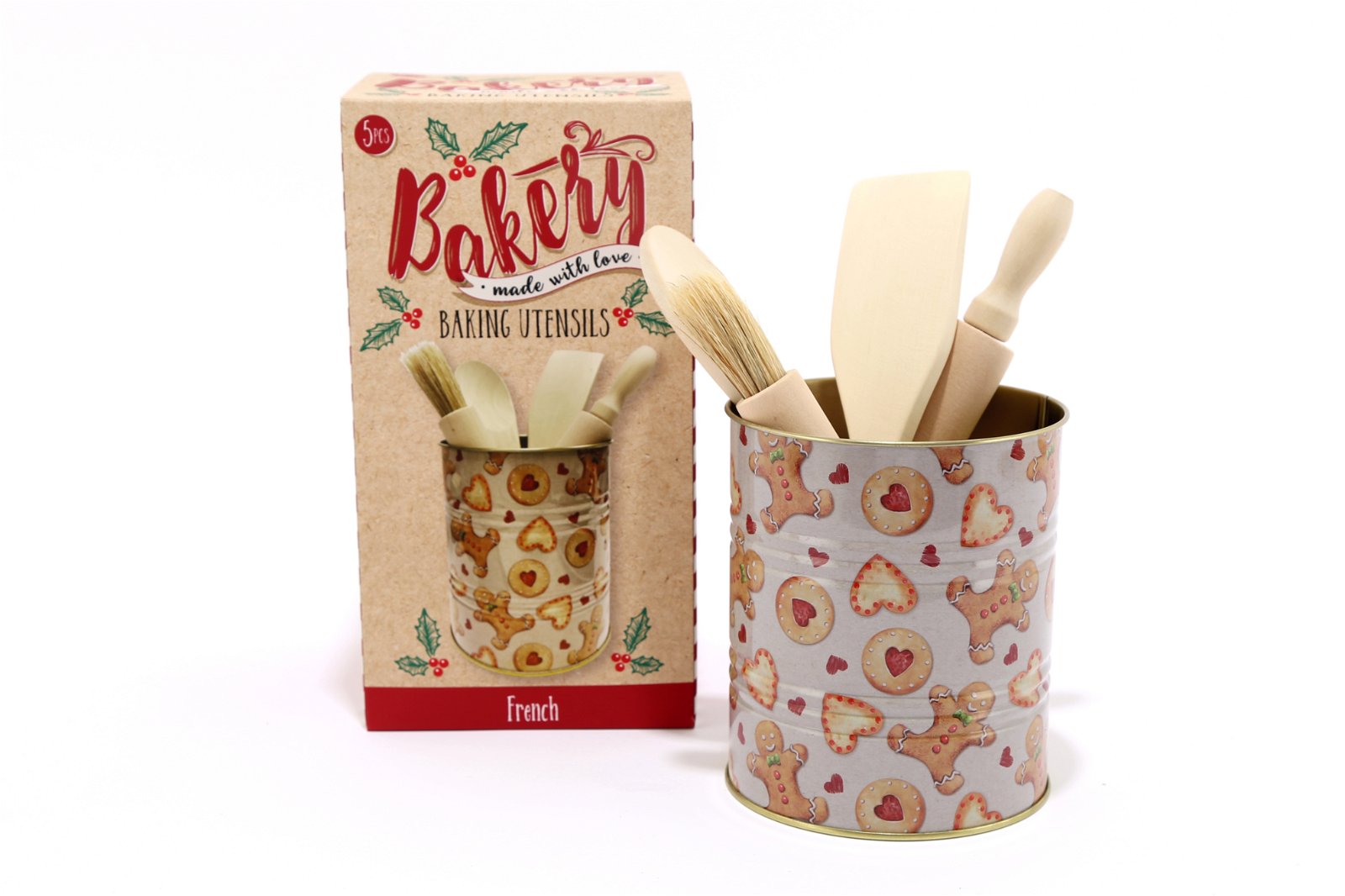 View Gingerbread Bakery Wooden Utensils Set information