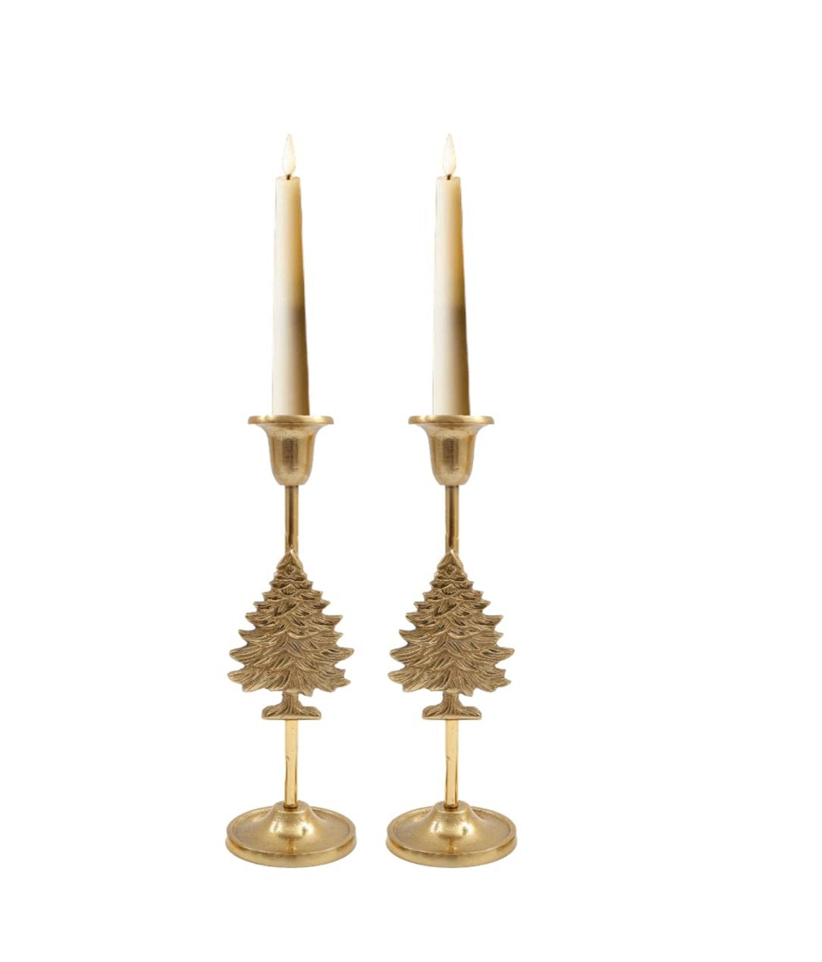 View Gold Christmas Tree Candle Stick Holder information