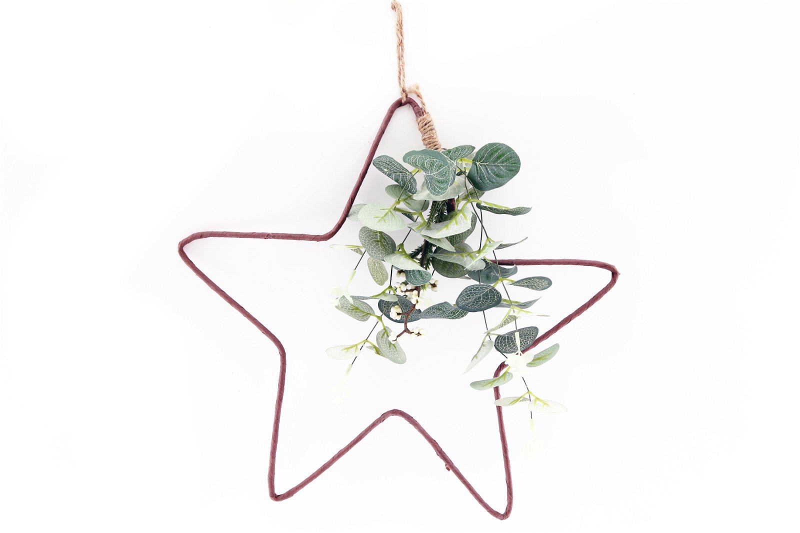 View Hanging Wire Star with Eucalyptus Detail information