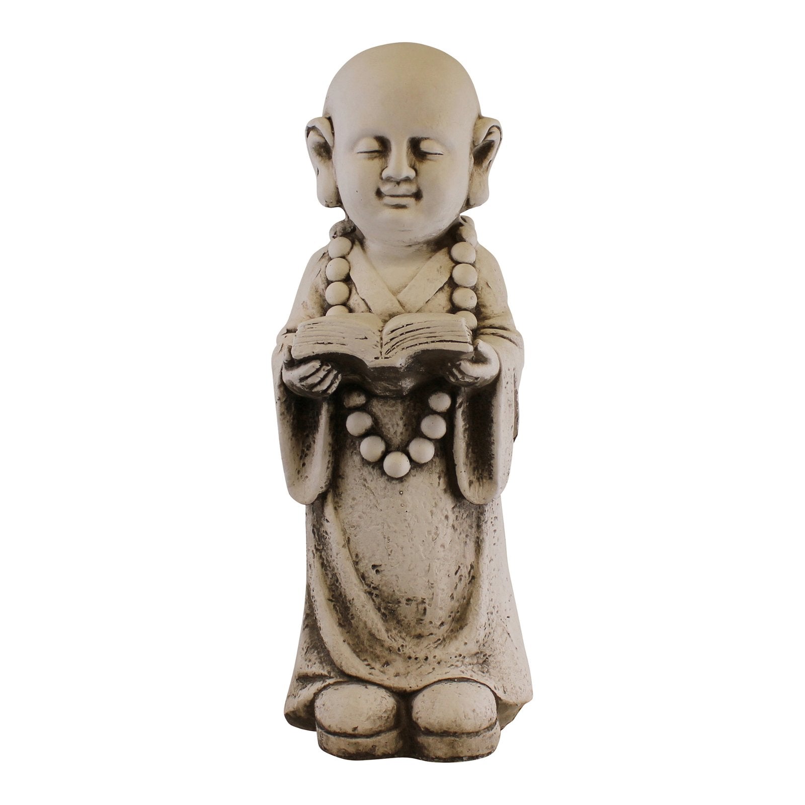 View Stone Effect Garden Ornament Monk Reading information