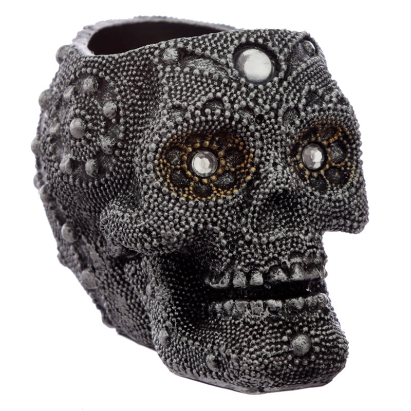 View Fantasy Beaded Skull Tea Light Candle Holder information