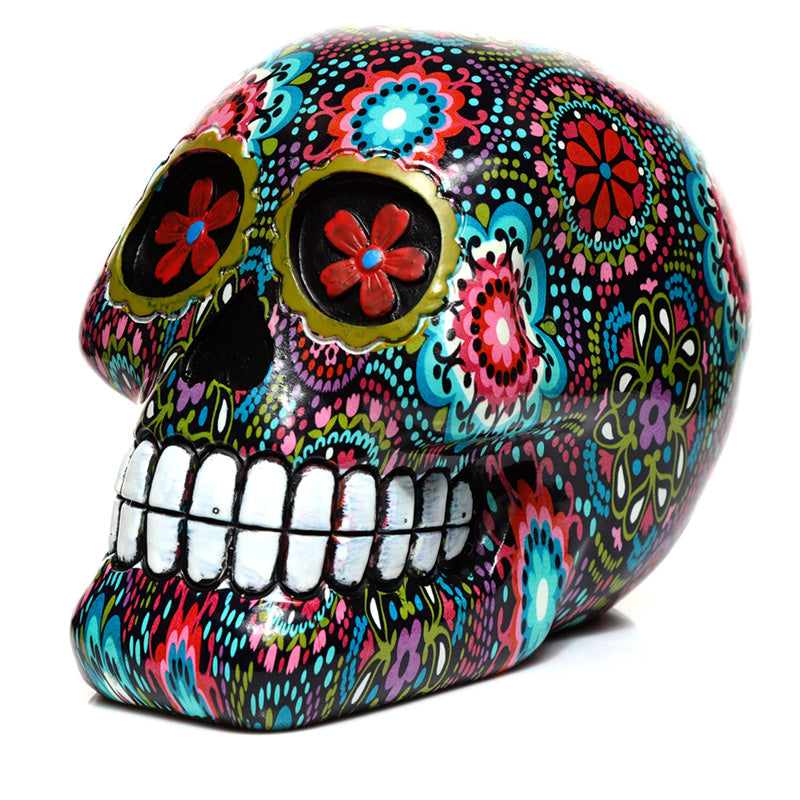 View Fantasy Ornament Floral Day of the Dead Skull information