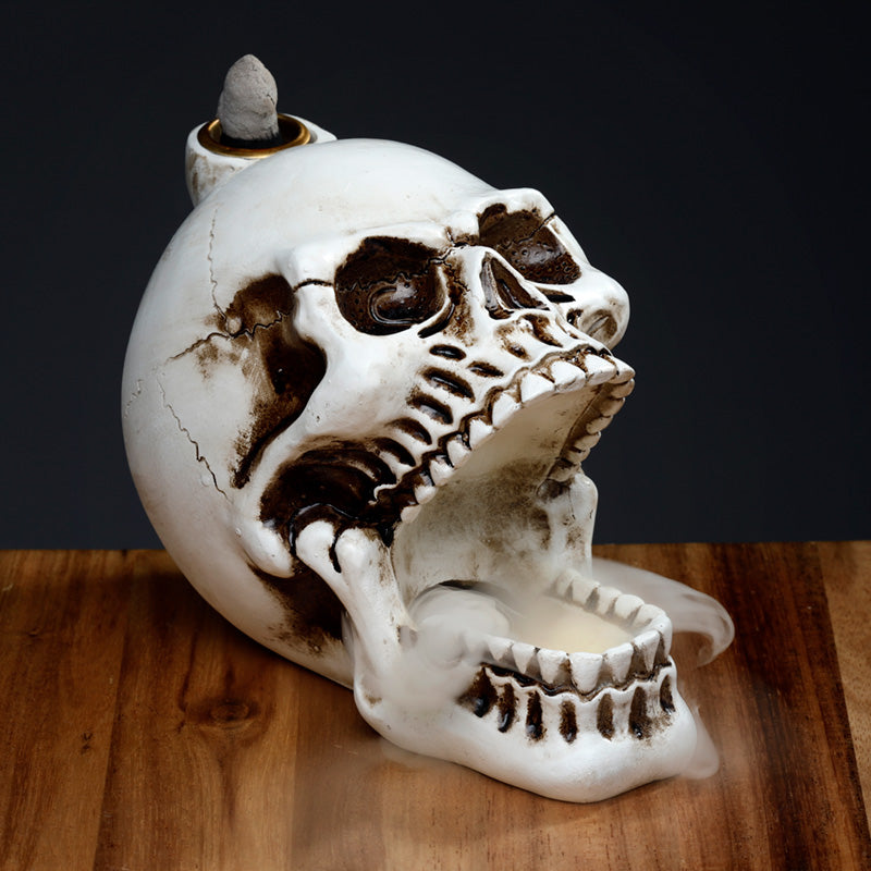 View Backflow Incense Burner Skull with Open Mouth information