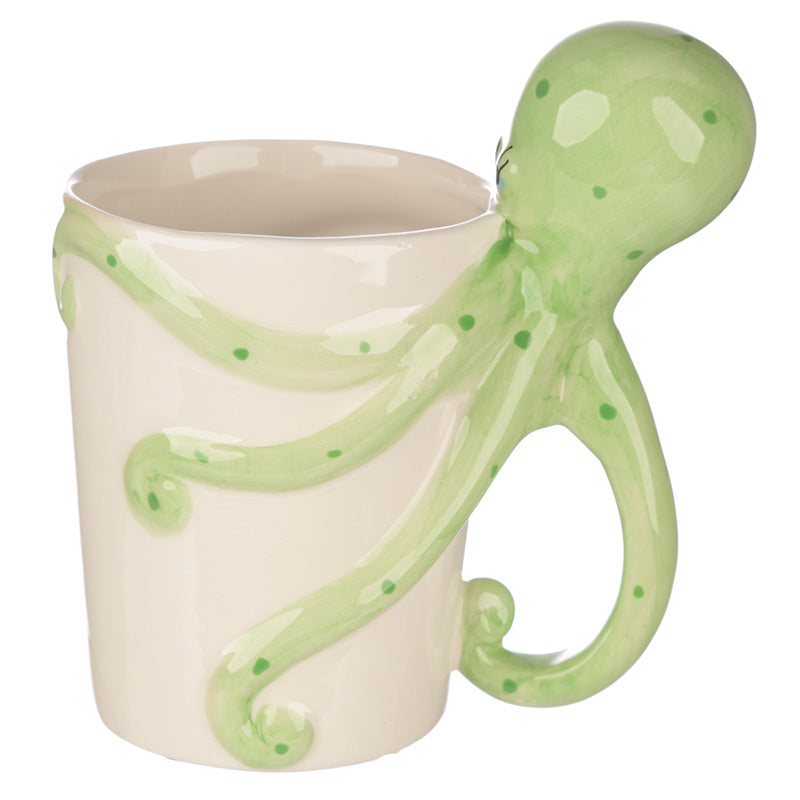 View Fun Novelty Sealife Design Octopus Shaped Handle Ceramic Mug information