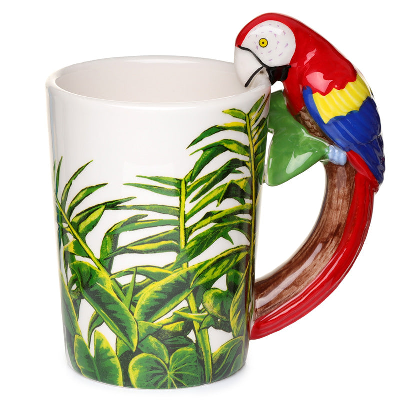 View Novelty Ceramic Jungle Mug with Parrot Shaped Handle information