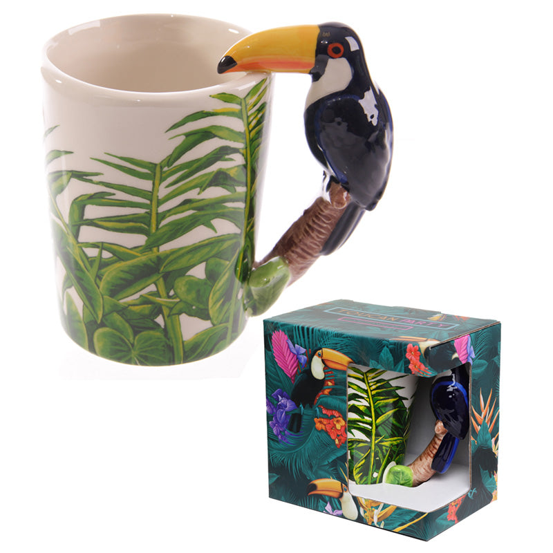 View Novelty Ceramic Jungle Mug with Toucan Shaped Handle information