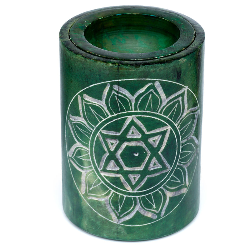 View Green Soapstone Carved Chakra Oil Burner information