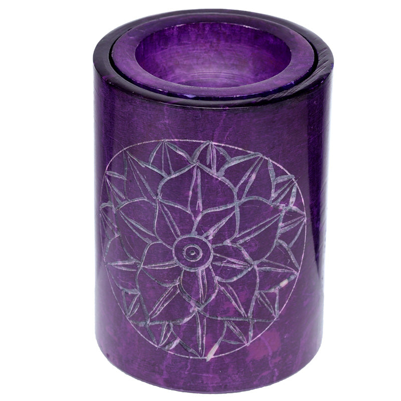 View Purple Soapstone Carved Chakra Oil Burner information