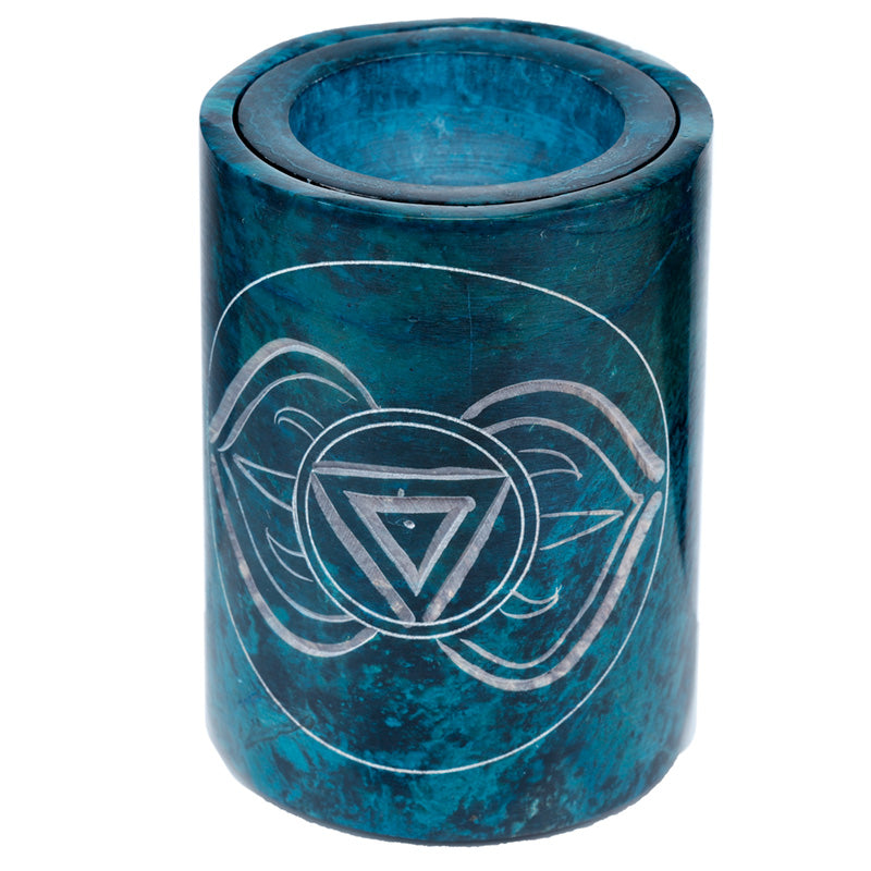View Turquoise Soapstone Carved Chakra Oil Burner information