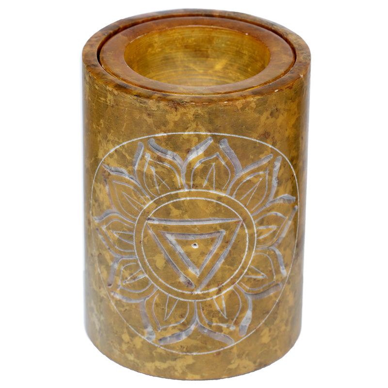 View Yellow Soapstone Carved Chakra Oil Burner information