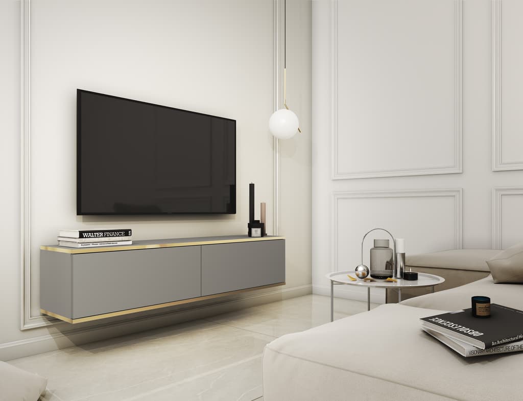 View Oro Floating TV Cabinet 135cm Grey 135cm information