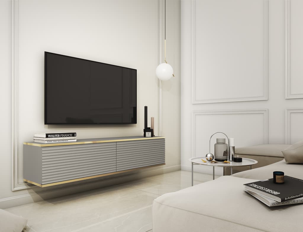 View Moro Floating TV Cabinet 135cm Grey 135cm information
