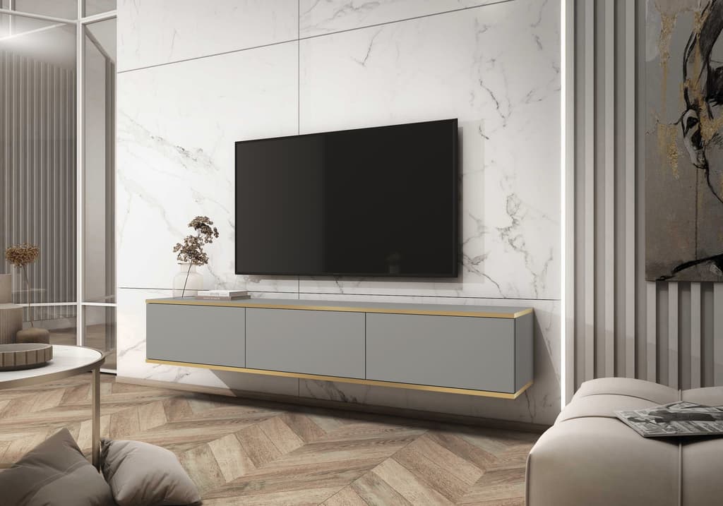 View Oro Floating TV Cabinet 175cm Grey 175cm information
