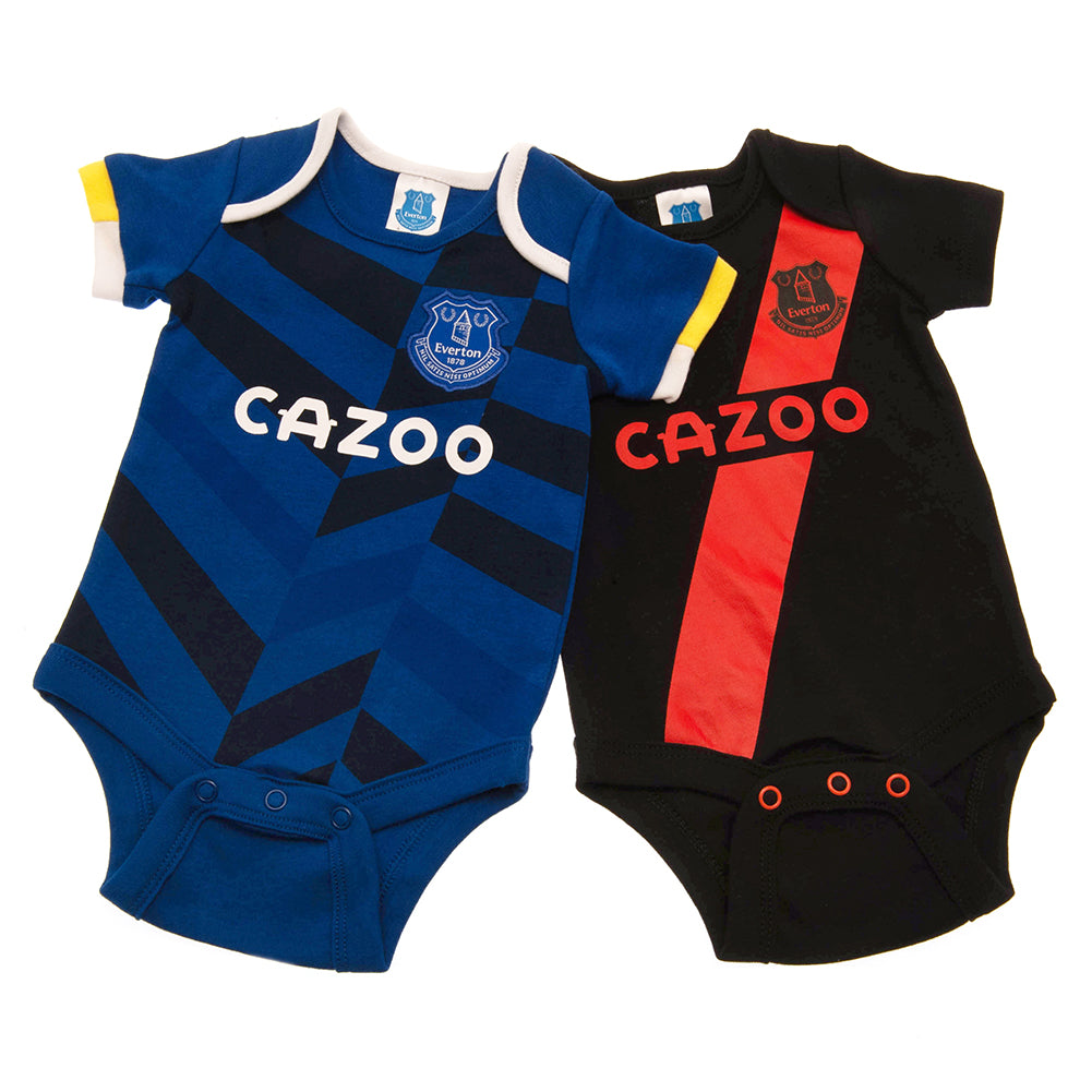 View Everton FC 2 Pack Bodysuit 1218 Mths information