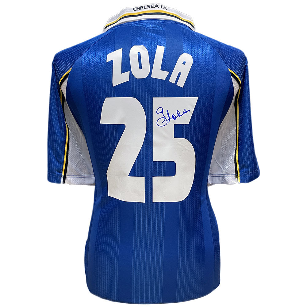 View Chelsea FC 1998 UEFA Cup Winners Cup Final Zola Signed Shirt information